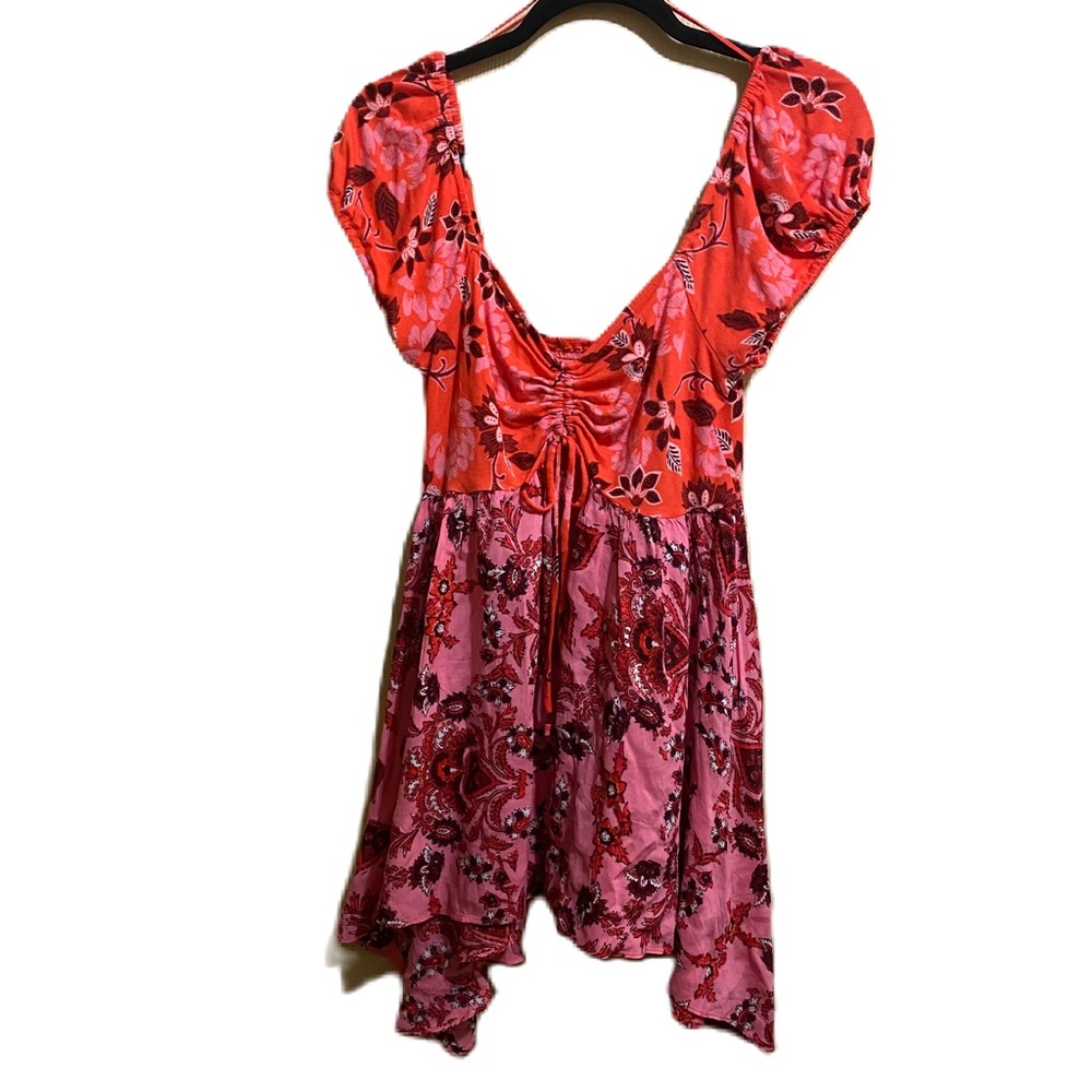Free People tunic top pink/orange sz m